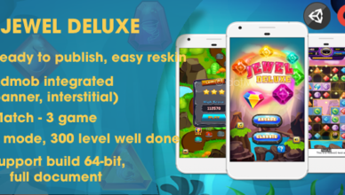 Jewel Deluxe - Projet complet Unity (Android + iOS + AdMob)