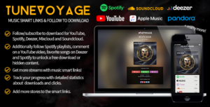 TuneVoyage - Smart Links and Tracking to Download (Spotify/YouTube/Deezer/Soundcloud/Mixcloud)